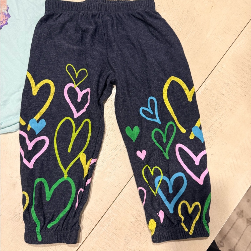 Colorful Heart Print Pants